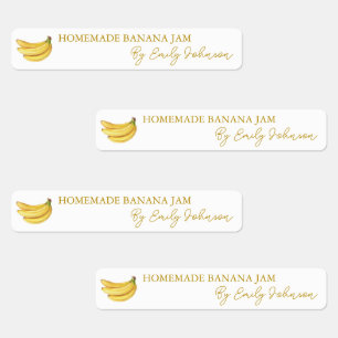Zelfgemaakte Banana Jam Thin Label