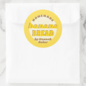 Zelfgemaakte bananenbroodlabel Sjabloon Ronde Sticker (Tas)