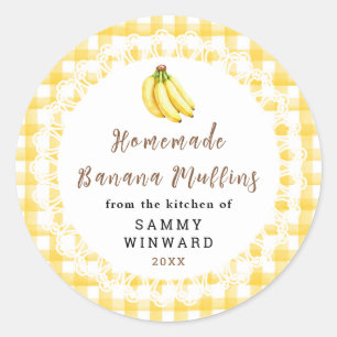 Zelfgemaakte Bananenmuffin Etiket
