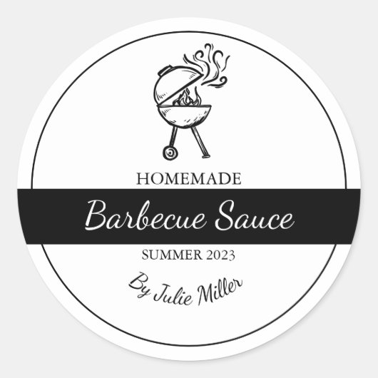 Zelfgemaakte Barbecuesaus BBQ Label (Voorkant)
