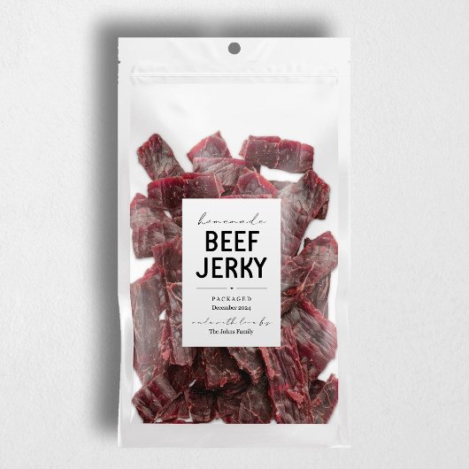 Zelfgemaakte Beef Jerky Package Label Wijn Etiket