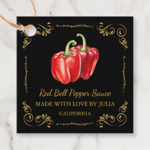  Zelfgemaakte Bell Pepper Sauce Square Hang Label
