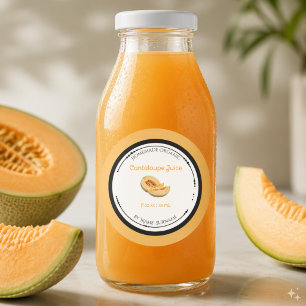 Zelfgemaakte Biologische Cantaloupe-sap Etiketstic Ronde Sticker