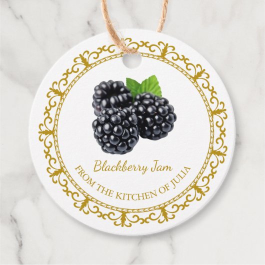  Zelfgemaakte Blackberry Jam Hang Label l Wit (Voorkant)