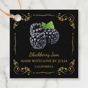 zelfgemaakte Blackberry Jam Square Hang Label