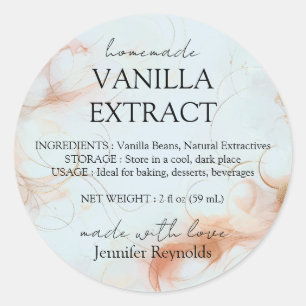 Zelfgemaakte blauwe Vanille Extract en Instructies Ronde Sticker