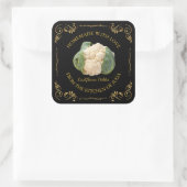 zelfgemaakte bloemkool Pickle Square Label (Tas)