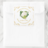 zelfgemaakte bloemkool Pickle Square Label (Tas)