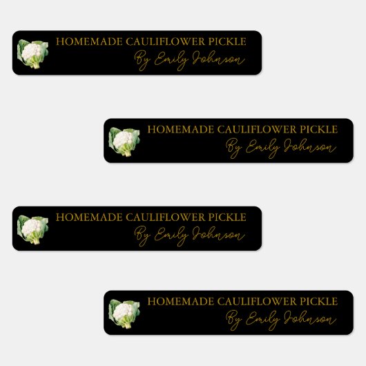 Zelfgemaakte bloemkool Pickle Thin Label (Groep)