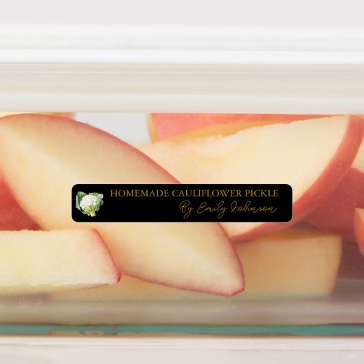 Zelfgemaakte bloemkool Pickle Thin Label (Aangebracht)