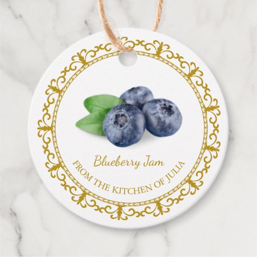  Zelfgemaakte Blueberry Jam Hang Label l Wit (Voorkant)