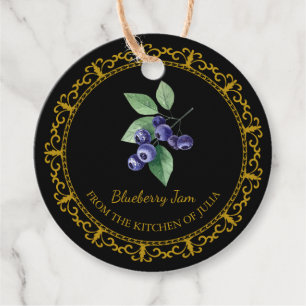 Zelfgemaakte Blueberry Jam Hang Label l Zwart