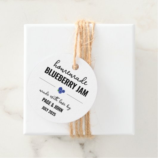 Zelfgemaakte Blueberry Jam Jar Bruiloft Bedankjes Labels (In situ)