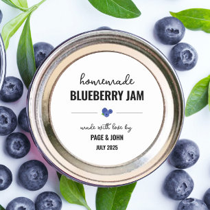 Zelfgemaakte Blueberry Jam Jar Label Sticker