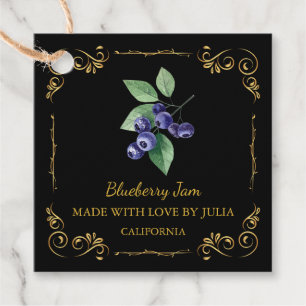  zelfgemaakte Blueberry Jam Square Hang Label