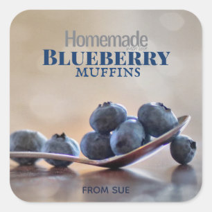 Zelfgemaakte Blueberry Muffins met Liefde Stickers