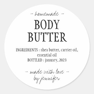 Zelfgemaakte Body Butter Ronde Sticker