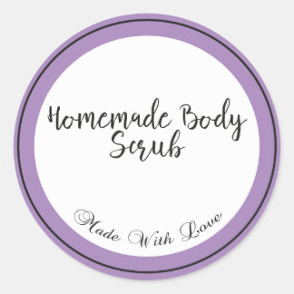 Zelfgemaakte body scrub ronde sticker