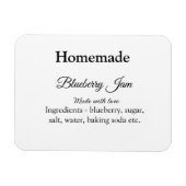 Zelfgemaakte bosbessen jam gemaakt met liefde en t magneet (Horizontaal)