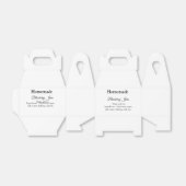 Zelfgemaakte bosbessenjam gemaakt met liefde voeg bedankdoosjes (Uitgevouwen)