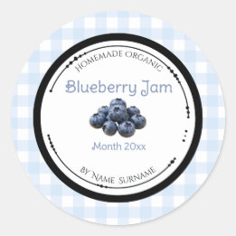 Zelfgemaakte Bosbessenjam Label Sticker