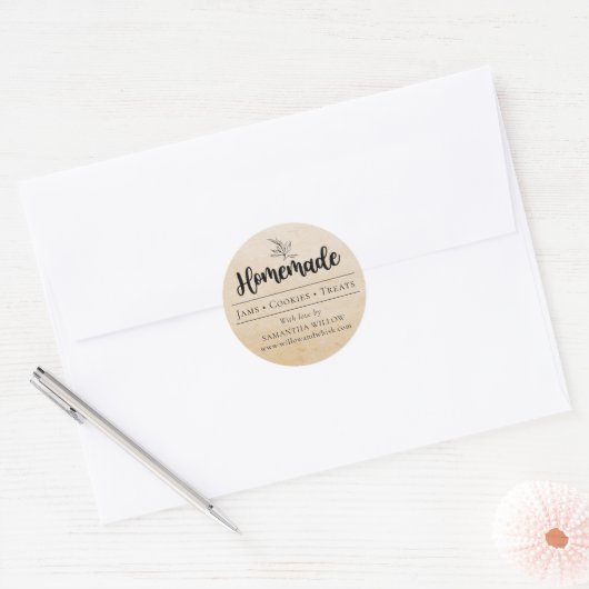 Zelfgemaakte Botanische Kraft Custom Product Verpa Ronde Sticker (Envelop)
