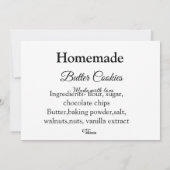 Zelfgemaakte boterkoekjes gemaakt met liefde en te feestdagenkaart (Achterkant)