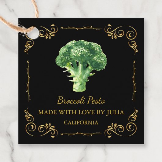  zelfgemaakte Broccoli Pesto Square Hang Label (Voorkant)