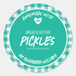 Zelfgemaakte Brood En Boter Augurk Ronde Sticker