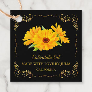  zelfgemaakte Calendula Oil Square Hang Label