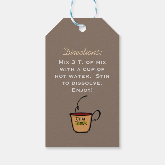 Zelfgemaakte Chai Tea Mix Cadeau Labels Cadeaulabel (Achterkant)