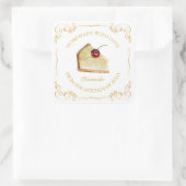 zelfgemaakte Cheesecake Square Label (Tas)