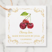 Zelfgemaakte Cherry Jam Square Hang Label (Voorkant)