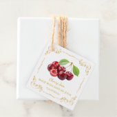 Zelfgemaakte Cherry Jam Square Hang Label (In situ)