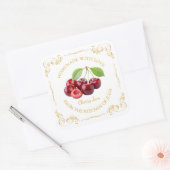zelfgemaakte Cherry Jam Square Label (Envelop)