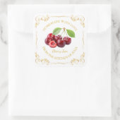 zelfgemaakte Cherry Jam Square Label (Tas)