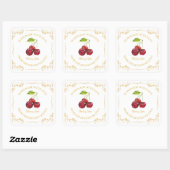 zelfgemaakte Cherry Jam Square Label (Vel)