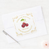 zelfgemaakte Cherry Jam Square Label (Envelop)