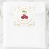 zelfgemaakte Cherry Jam Square Label (Tas)