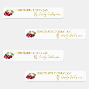 Zelfgemaakte Cherry Jam Thin Label