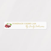 Zelfgemaakte Cherry Jam Thin Label (Design 1)