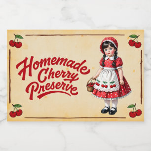 Zelfgemaakte Cherry Preserve -  Voedselcontainer Etiket