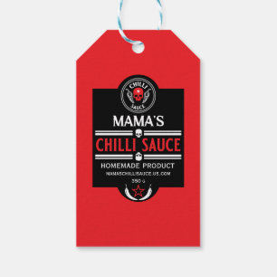 Zelfgemaakte chili saus cadeaulabel