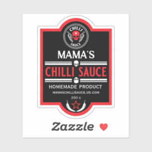Zelfgemaakte chili saus sticker