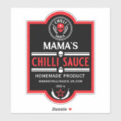 Zelfgemaakte chili saus sticker (Vel)