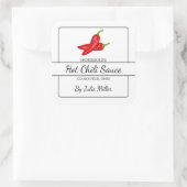 Zelfgemaakte chili saus vierkant label (Tas)
