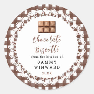 Zelfgemaakte Chocolade Biscotti Label