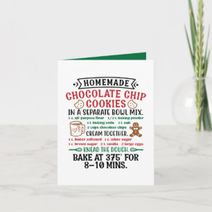 Zelfgemaakte chocolade chip koekjes aanpasbaar feestdagen kaart