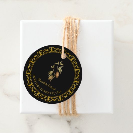 zelfgemaakte chocolade extract hang Label (In situ)