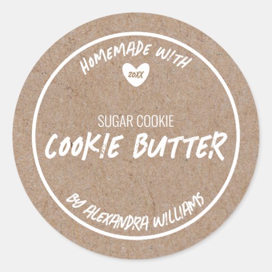 Zelfgemaakte Cookie Butter Ronde Sticker (Voorkant)